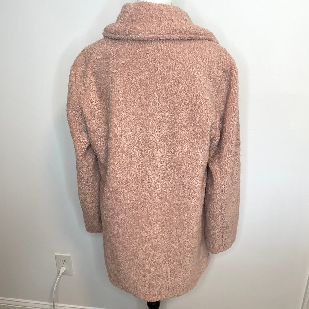 Rachel Zoe Boucle Teddy Coat In Blush Pink Size Large - Picture 7 of 9